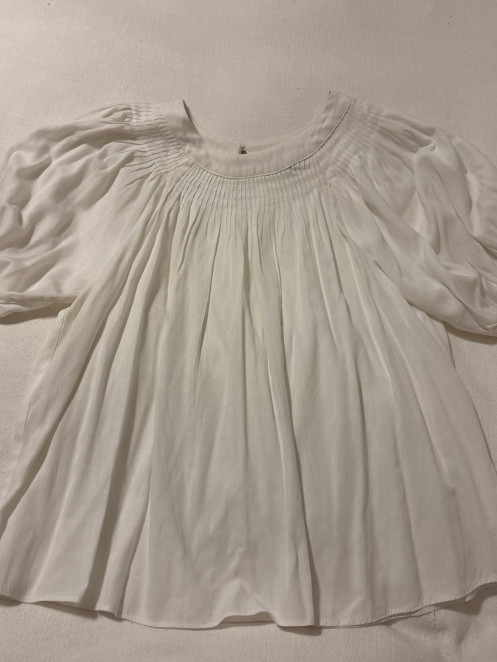 Current Air White Pintuck Yoke Puff Sleeve Blouse